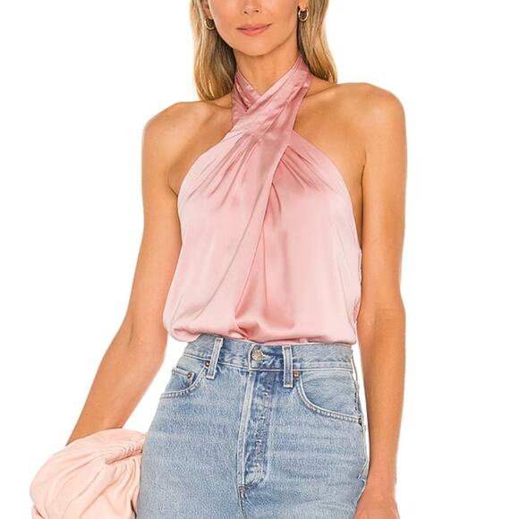 Superdown Amerie Pleated Halter Top - Picture 1 of 10